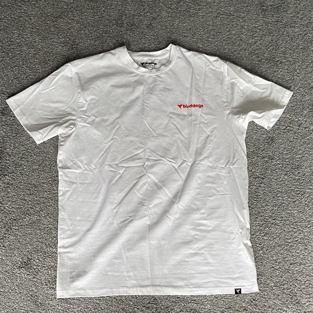 Birddogs Classic White Tee with Red Logo NWOT